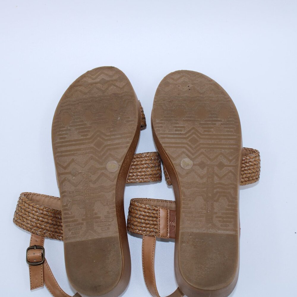 Lucky Brand Women's Brown Woven Strap Low Wedge Open Toe Sandals 6.5M - Picture 10 of 10